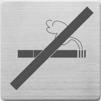 Alco stainless steel 'No Smoking' sign, 90mm x 90mm AL-450-13 219070