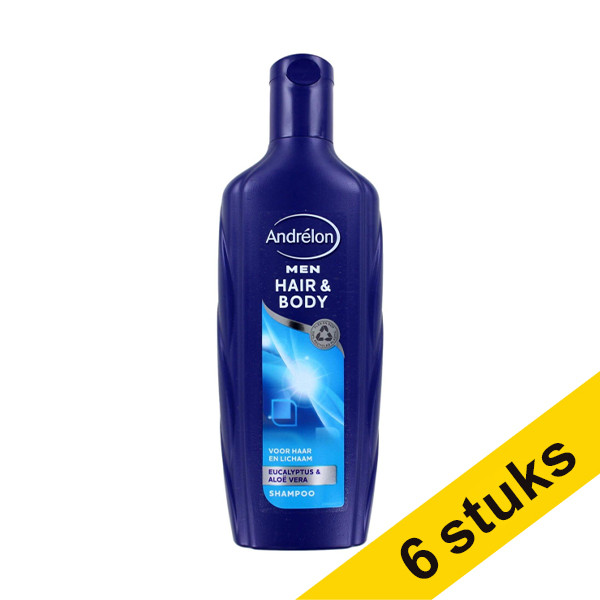 Andrélon for men Hair & Body 2-in-1 shampoo, 300ml (6-pack)  SAN00328 - 1