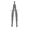 Aristo topline matte grey compass, 170mm