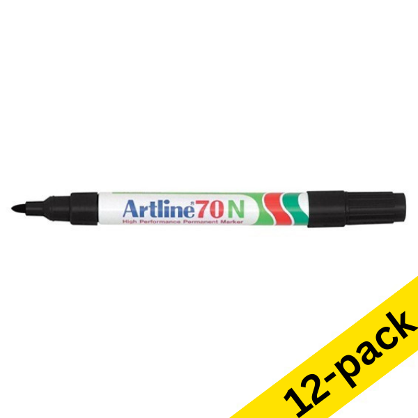 Artline 70 black permanent marker (12-pack)  360617 - 1
