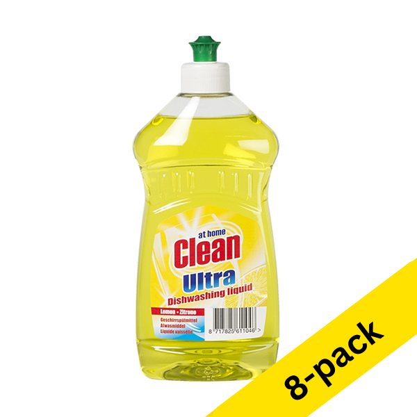 At Home Clean Lemon washing up liquid, 500ml (8-pack)  SAT00068 - 1