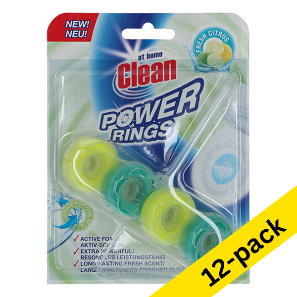At Home Clean Power Rings Fresh Citrus toilet block, 40g (12-pack) SAT00057 - 1