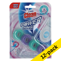 At Home Clean Power Rings Pure Lavender toilet block, 40g (12-pack)