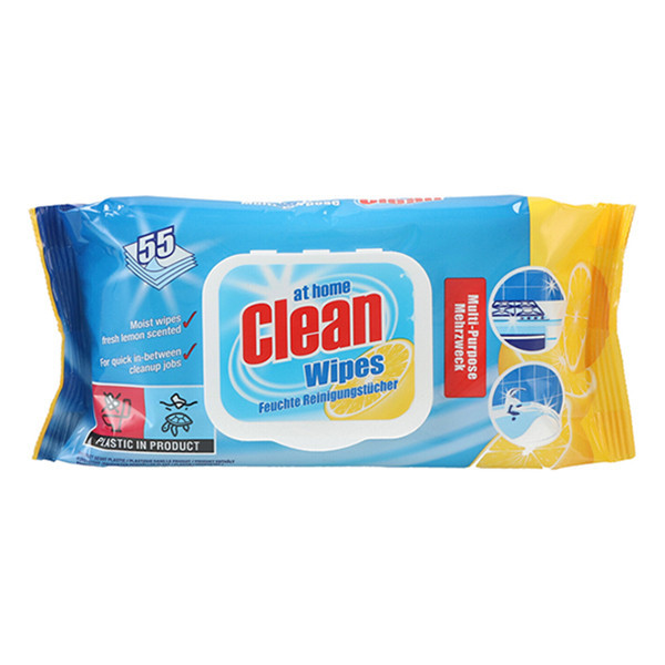 Cleaning wipes | At Home Clean Lemon | 55-pack SAT00046 - 1