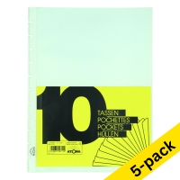 Atoma A4 plastic pockets with 11 holes, 80 micron (5 x 10-pack)