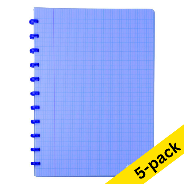 Atoma Trendy transparent blue A4 squared notebook, 72 sheets (5-pack) 405318 - 1