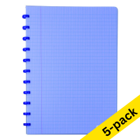 Atoma Trendy transparent blue A4 squared notebook, 72 sheets (5-pack)