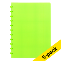 Atoma Trendy transparent green A4 5mm checkered notebook, 72 sheets (5-pack)
