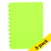 Atoma Trendy transparent green A4 lined notebook, 72 sheets (5-pack)