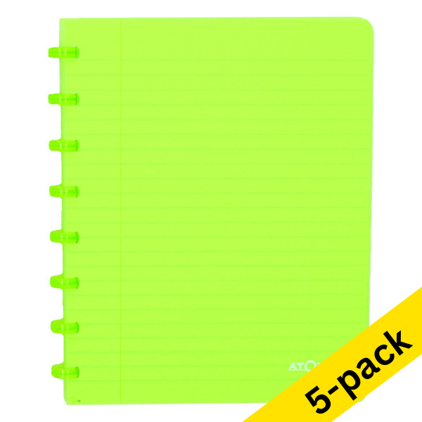 Atoma Trendy transparent green A5 lined notebook, 72 sheets (5-pack) 405294 - 1