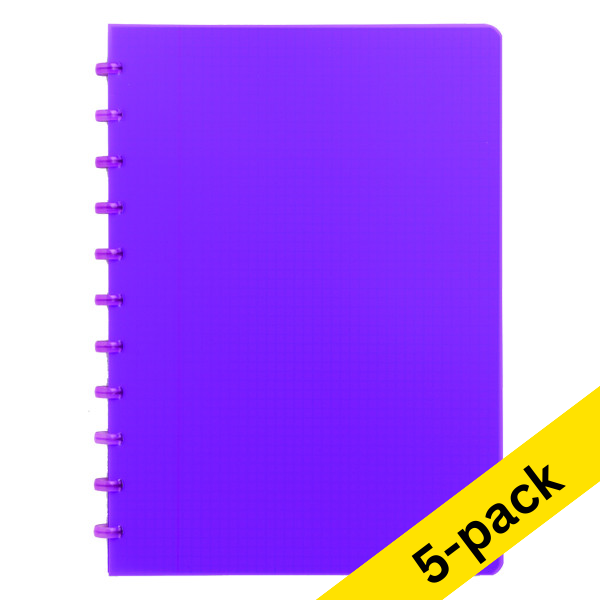 Atoma Trendy transparent purple A4 checkered notebook, 72 sheets (5-pack) 405316 - 1