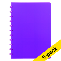 Atoma Trendy transparent purple A4 checkered notebook, 72 sheets (5-pack)