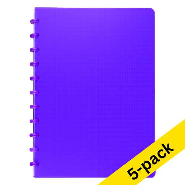 Atoma Trendy transparent purple A4 checkered notebook, 72 sheets (5-pack) 405321 - 1
