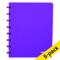 Atoma Trendy transparent purple A5 5mm checked notebook, 72 sheets (5-pack)