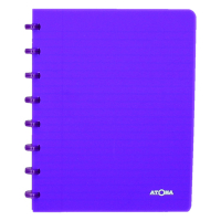 Atoma Trendy transparent purple A5 checkered notebook, 72 sheets 4136106 405233