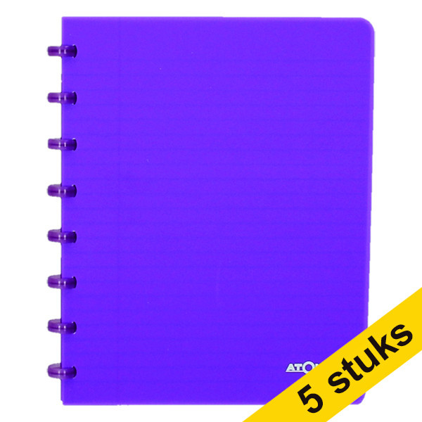 Atoma Trendy transparent purple A5 checkered notebook, 72 sheets (5-pack) 405306 - 1