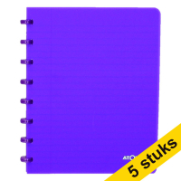 Atoma Trendy transparent purple A5 checkered notebook, 72 sheets (5-pack) 405306