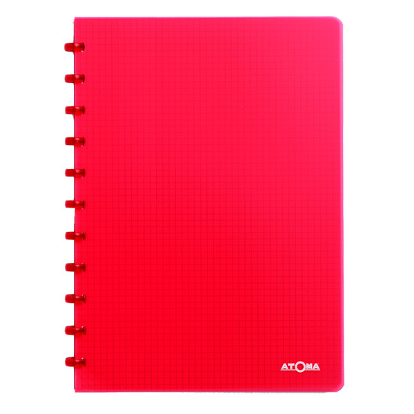 Atoma Trendy transparent red A4 5mm checkered notebook, 72 sheets 4137304 405242 - 1