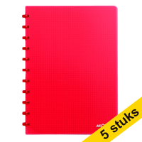 Atoma Trendy transparent red A4 5mm checkered notebook, 72 sheets (5-pack)