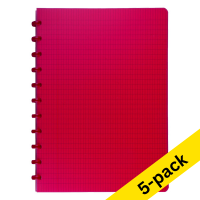 Atoma Trendy transparent red A4 checkered notebook, 72 sheets (5-pack)