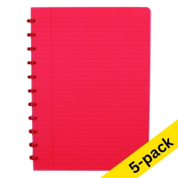 Atoma Trendy transparent red A4 lined notebook, 72 sheets (5-pack)