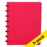 Atoma Trendy transparent red A5 5mm checked notebook, 72 sheets (5-pack)