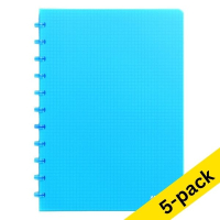 Atoma Trendy transparent turquoise A4 5mm checkered notebook, 72 sheets (5-pack)