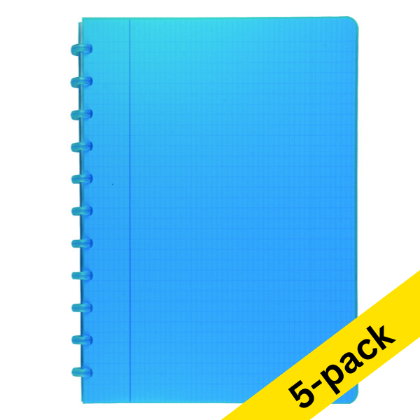 Atoma Trendy transparent turquoise A4 checkered notebook, 72 sheets (5-pack) 405322 - 1