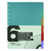 Atoma coloured A4 plastic tabs with 6 tabs (11 holes)