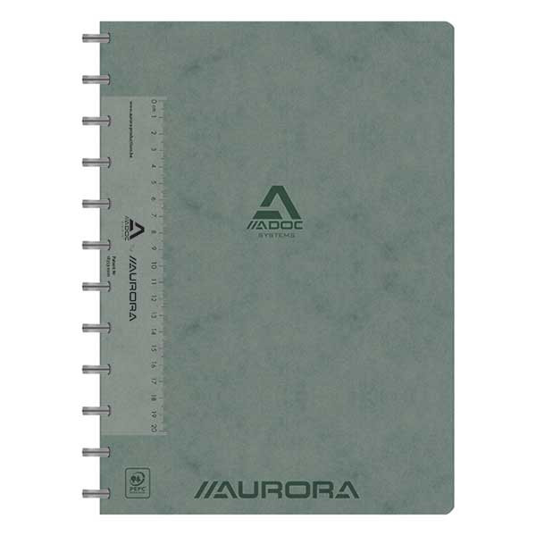 Aurora Adoc A4 grey checkered notebook with ruler A4 5mm 90g, 72 sheets 6845.742GRIS 330089 - 1