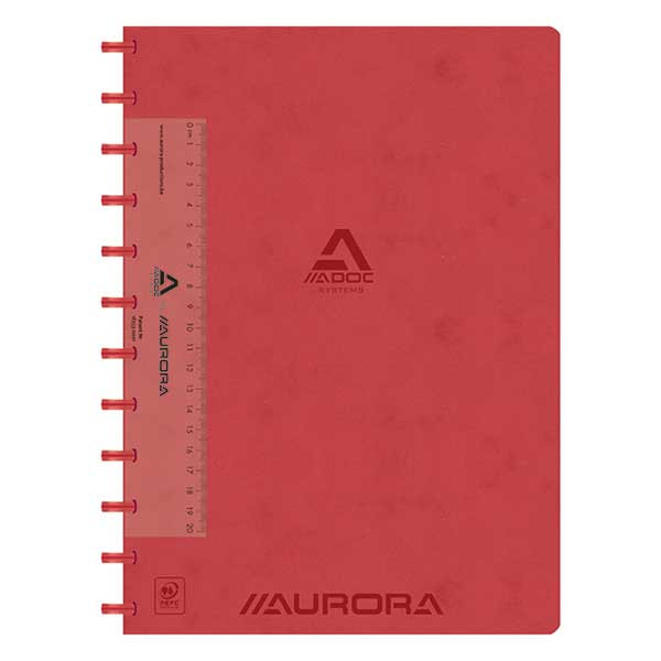 Aurora Adoc A4 red checkered notebook with ruler 5mm 90g, 72 sheets 6845.742R 330091 - 1