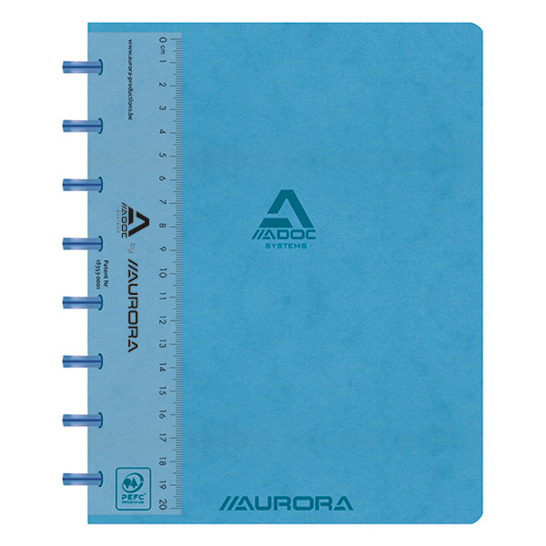 Aurora Adoc A5 blue checkered notebook with ruler, 72 sheets 3845.748B 330084 - 1