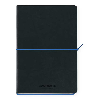Notebook lined A5 | black/blue | Aurora Tesoro | 96 sheets 330075
