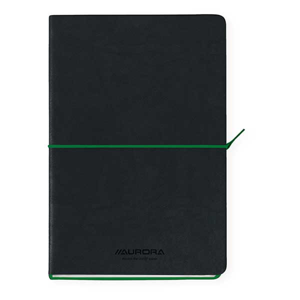 Notebook lined A5 | black/green | Aurora Tesoro | 96 sheets 330076 - 1