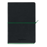 Notebook lined A5 | black/green | Aurora Tesoro | 96 sheets 330076