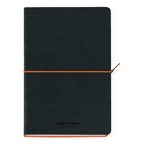 Notebook lined A5 | black/orange | Aurora Tesoro | 96 sheets 330078 - 1
