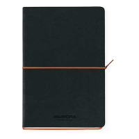 Notebook lined A5 | black/orange | Aurora Tesoro | 96 sheets 330078