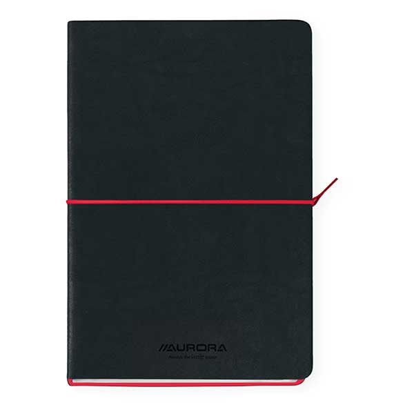 Notebook lined A5 | black/red | Aurora Tesoro | 96 sheets 330079 - 1