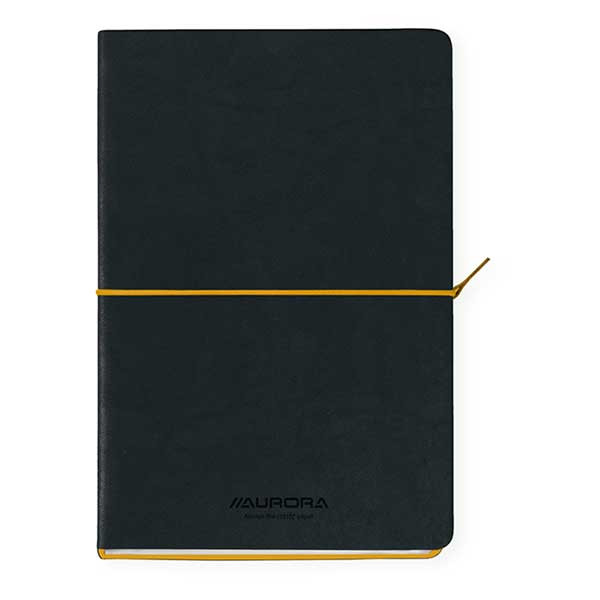 Notebook lined A5 | black/yellow | Aurora Tesoro | 96 sheets 330077 - 1
