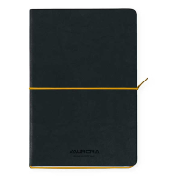 Notebook lined A5 | black/yellow | Aurora Tesoro | 96 sheets 330077