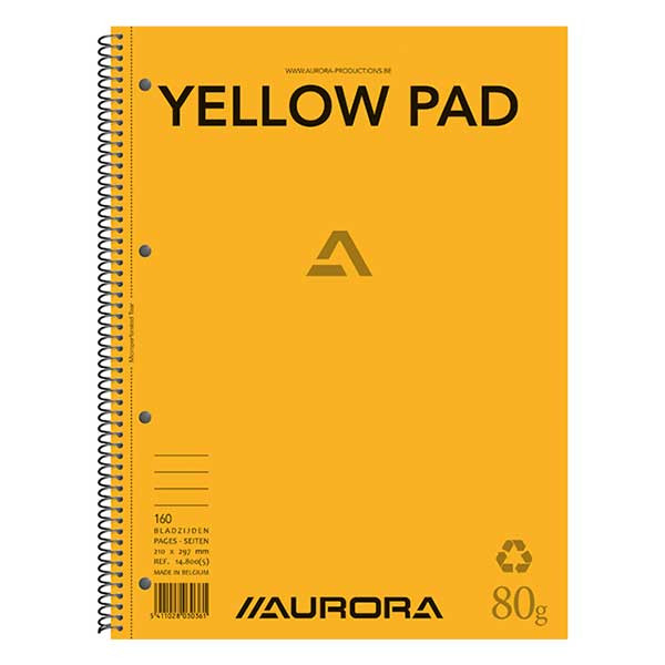Notepad lecture block A4 | yellow | Aurora | 80 sheets 330045 - 1
