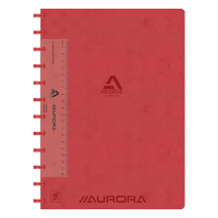 Notepad lined with ruler A4 | red | Aurora Adoc Bio | 72 sheets 330088