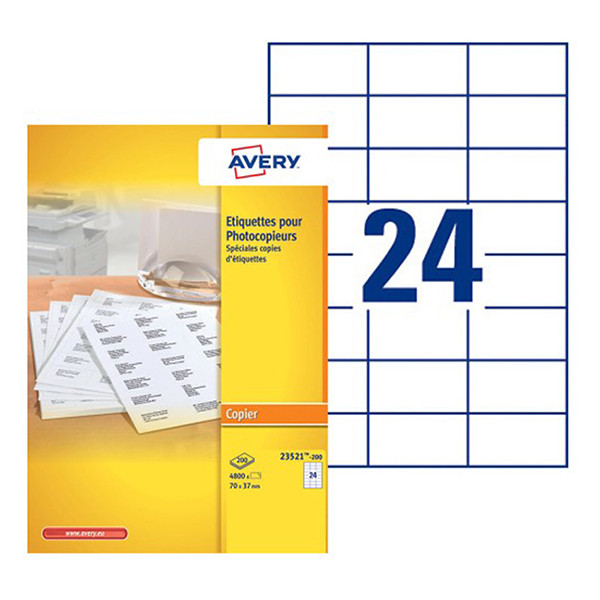 Avery 23521-200 copy labels 70 x 37 mm white (4800 labels) 23521-200 L235212 212138 - 1