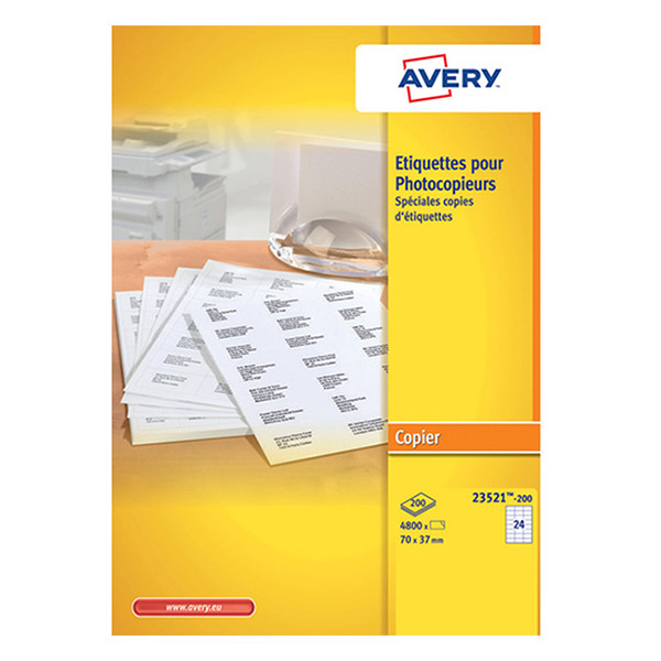 Avery 23521-200 copy labels 70 x 37 mm white (4800 labels) 23521-200 L235212 212138 - 1