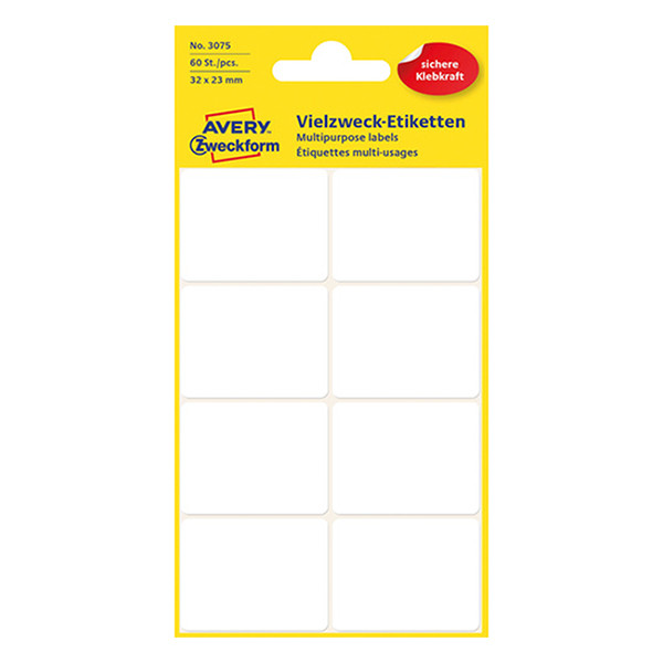 Avery 3075 multi-purpose labels 32 x 23 mm white (60 labels) 3075 212170 - 1