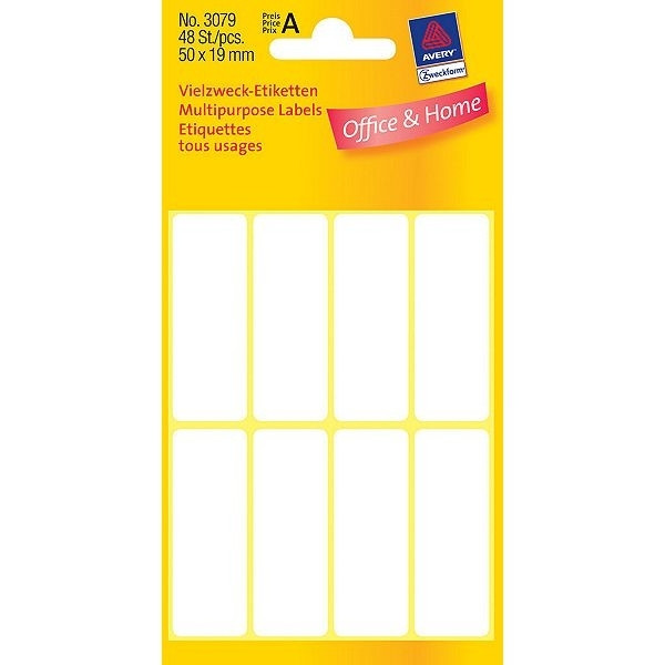 Avery 3079 multi-purpose labels 50 x 19 mm white (48 labels) 3079 212192 - 1