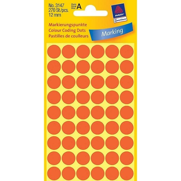 Avery 3147 light red marking dots, Ø 12mm (270 labels) 3147 212352 - 1