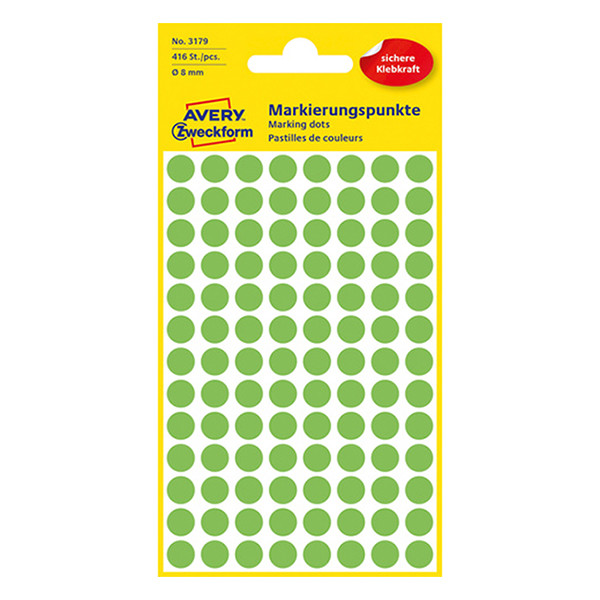 Avery 3179 light green marking dots, Ø 8mm (416 labels) 3179 212336 - 1