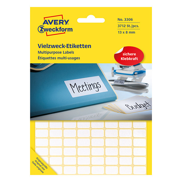 Avery 3306 multi-purpose labels 13 x 8 mm white (3712 labels) 3306 212146 - 1