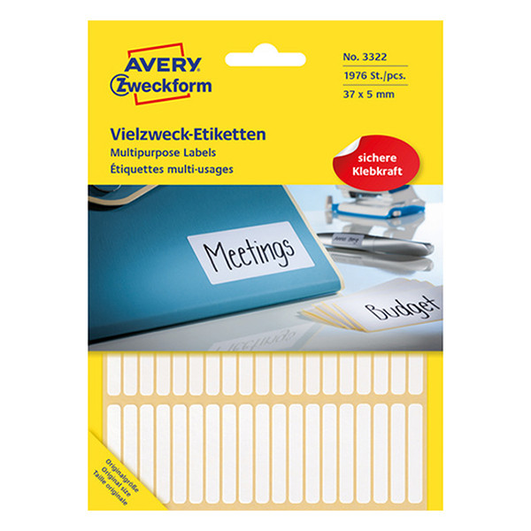 Avery 3322 multi-purpose labels 37 x 5 mm white (1976 labels) 3322 212174 - 1